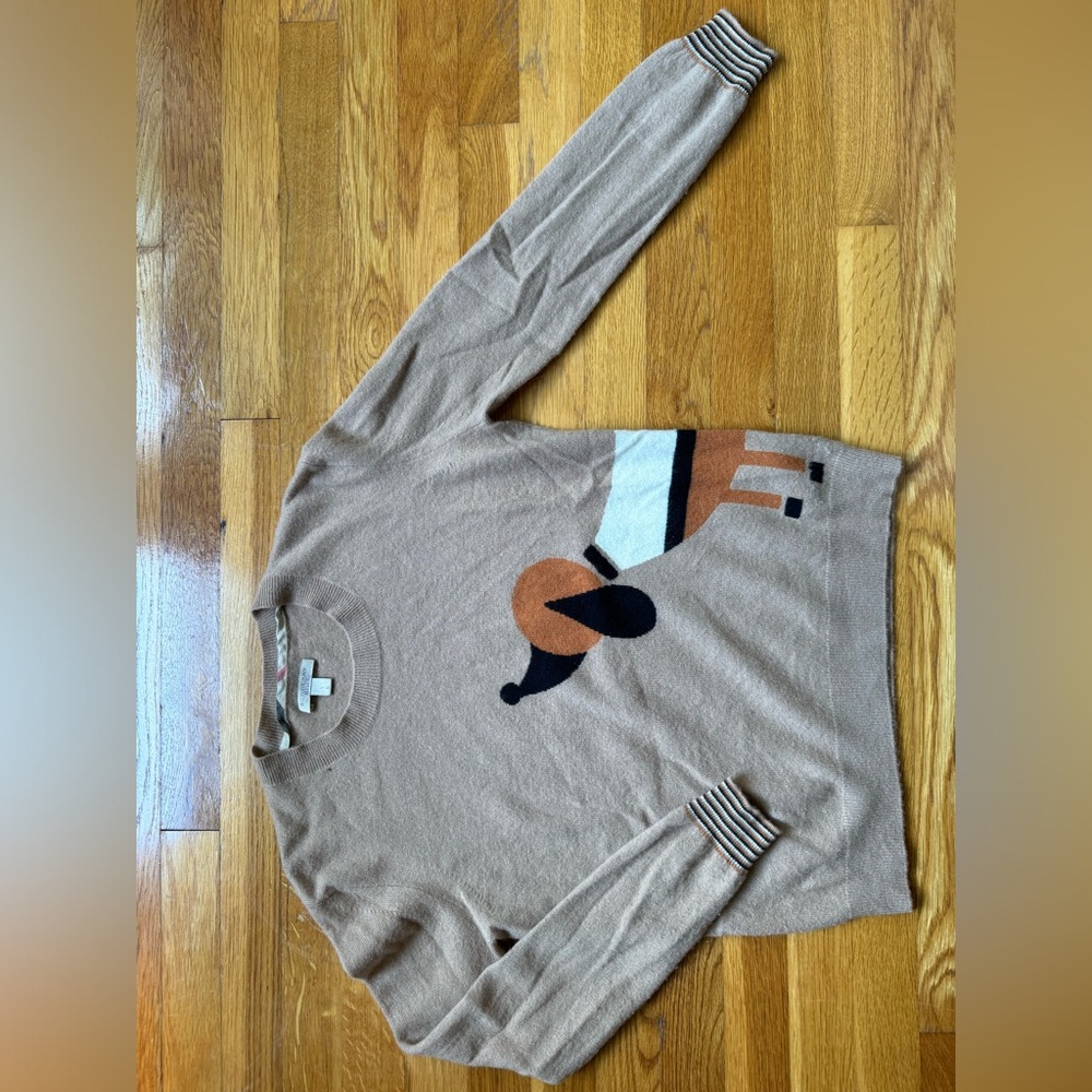 Burberry Brit Dog-Intarsia Cashmere Sweater